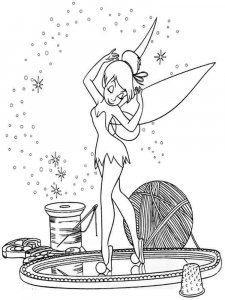 Coloring Fairy Tinker Bell and Threads