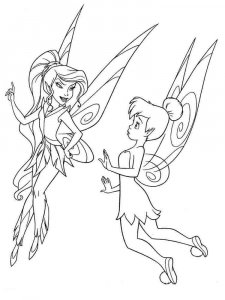 Coloring page Fairy Tinker Bell and Vidia