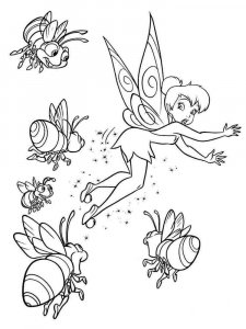 Coloring Tinker Bell and wasps