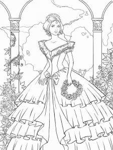 Victorian Woman coloring page 1 - Free printable