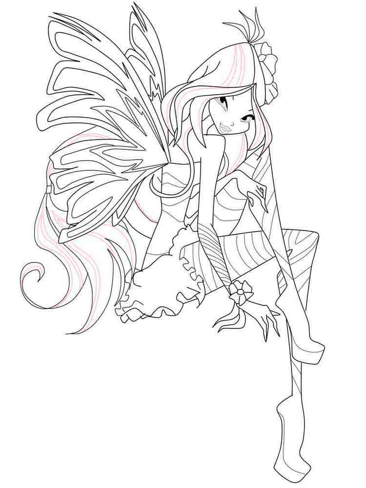 winx club flora coloring pages 12