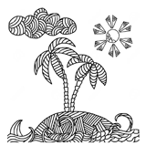 Palm coloring pages for Adults