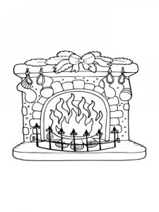 Fireplace coloring page 1 - Free printable