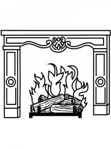 Fireplace coloring page 7 - Free printable