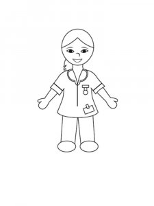 Nurse coloring page 13 - Free printable