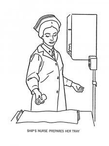Nurse coloring page 15 - Free printable
