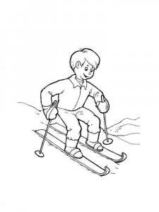 Skiing coloring page 1 - Free printable