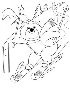Skiing coloring page 3 - Free printable