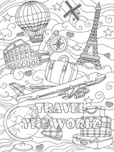 Travel coloring page 1 - Free printable