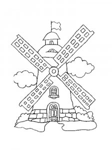 Windmill coloring page 1 - Free printable