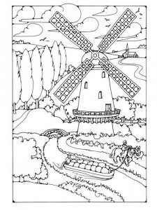 Windmill coloring page 14 - Free printable