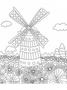 Windmill coloring page 19 - Free printable
