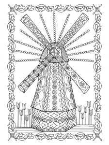 Windmill coloring page 2 - Free printable