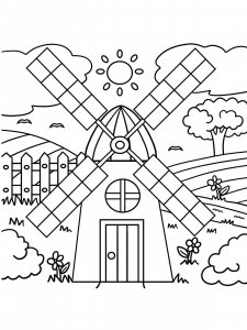 Windmill coloring page 21 - Free printable