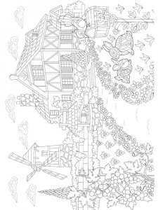 Windmill coloring page 4 - Free printable