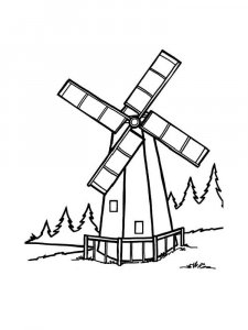 Windmill coloring page 5 - Free printable