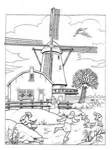 Windmill coloring page 7 - Free printable