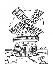 Windmill coloring page 9 - Free printable