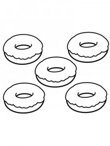 Donut coloring page 1 - Free printable