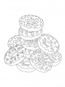 Donut coloring page 20 - Free printable