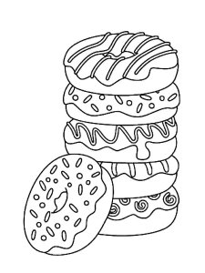 Donut coloring page 28 - Free printable