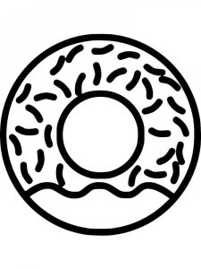 Donut coloring page 6 - Free printable