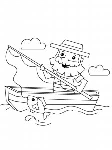 Fisherman coloring page 20 - Free printable