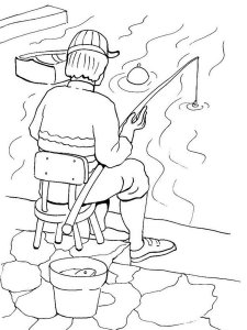 Fisherman coloring page 21 - Free printable