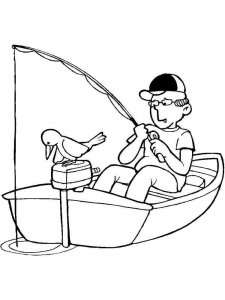 Fisherman coloring page 3 - Free printable