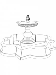 Fountain coloring page 21 - Free printable