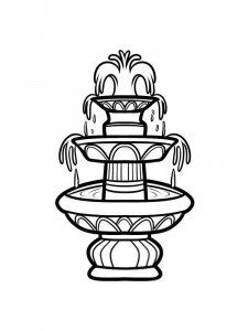 Fountain coloring page 10 - Free printable