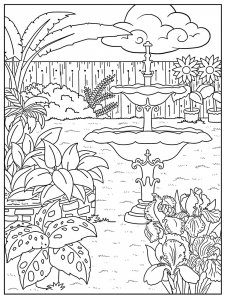 Fountain coloring page 15 - Free printable