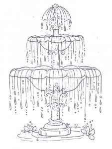 Fountain coloring page 2 - Free printable