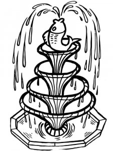 Fountain coloring page 6 - Free printable