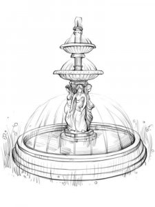 Fountain coloring page 8 - Free printable