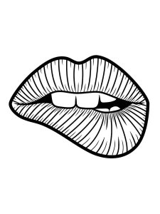 Lips coloring page 23 - Free printable