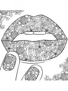 Lips coloring page 3 - Free printable