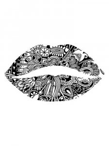 Lips coloring page 4 - Free printable