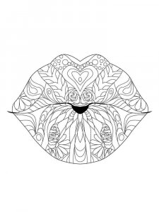 Lips coloring page 5 - Free printable