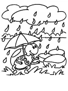 Rain coloring page 3 - Free printable
