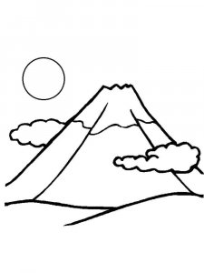 Volcano coloring page 1 - Free printable