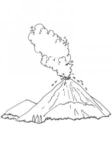 Volcano coloring page 4 - Free printable