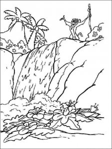 Waterfall coloring page 1 - Free printable