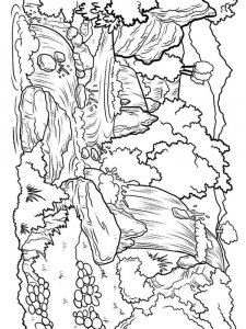 Waterfall coloring page 13 - Free printable