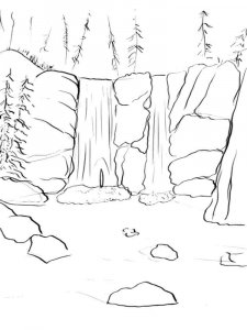 Waterfall coloring page 14 - Free printable