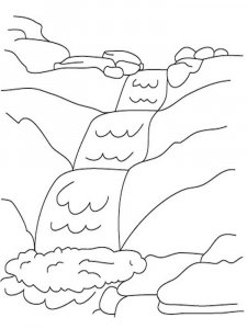 Waterfall coloring page 15 - Free printable