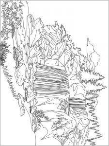 Waterfall coloring page 21 - Free printable