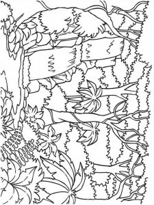 Waterfall coloring page 3 - Free printable