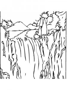 Waterfall coloring page 5 - Free printable