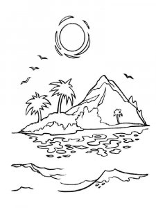 Island coloring page 1 - Free printable